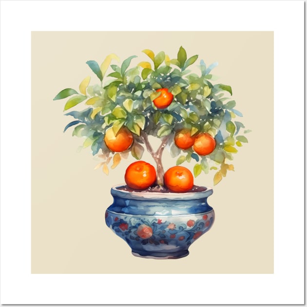 Little Orange Tree Wall Art by Katia Galante Art